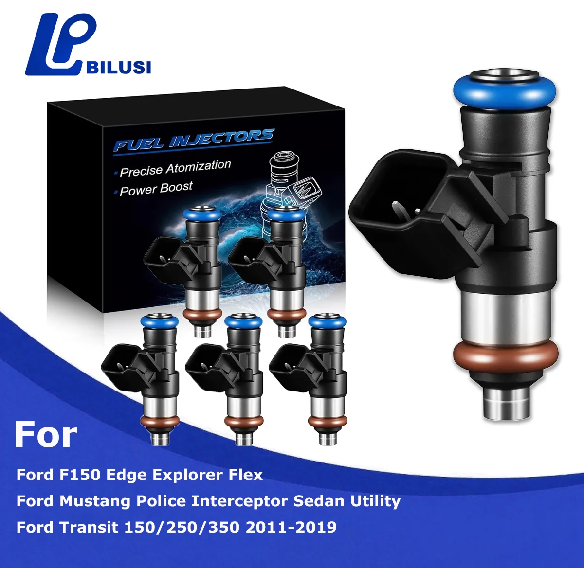 

Bilusi Fuel Injectors 3.5L 3.7L for Ford F150 Edge Explorer Flex Transit 150 250 350 for Mustang OE# 0280158191 FJ1116