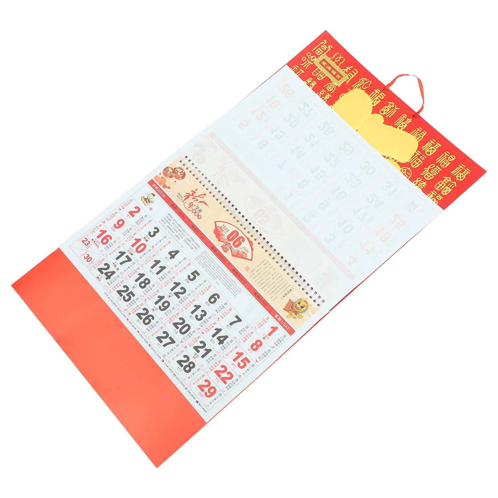 

2024 Wall Calendar Decorative Hanging Tearable Paper Chinese New Year Delicate Pendant Tradition Lunar