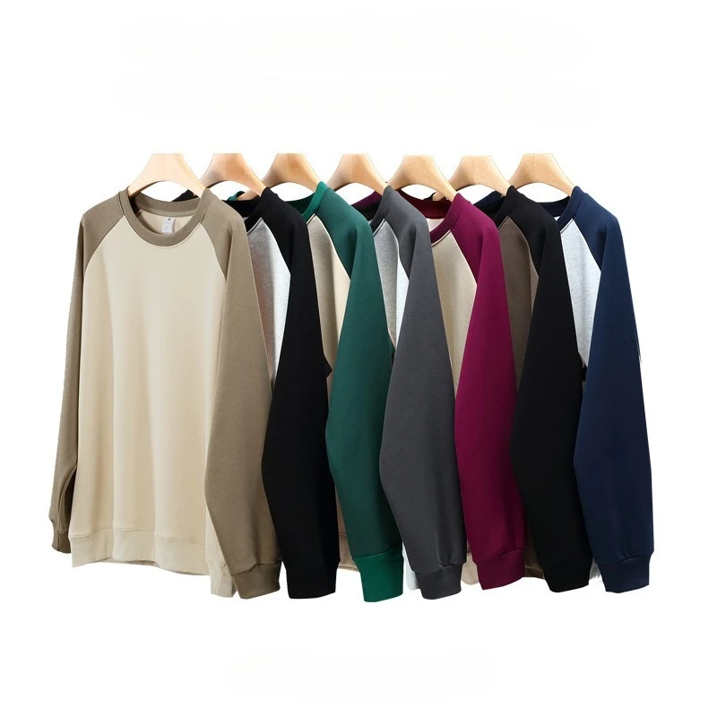 

Новинка 2026: Мужской свитшот с круглым вырезом, контрастными вставками и длинными рукавами, свободный крой, пуловер