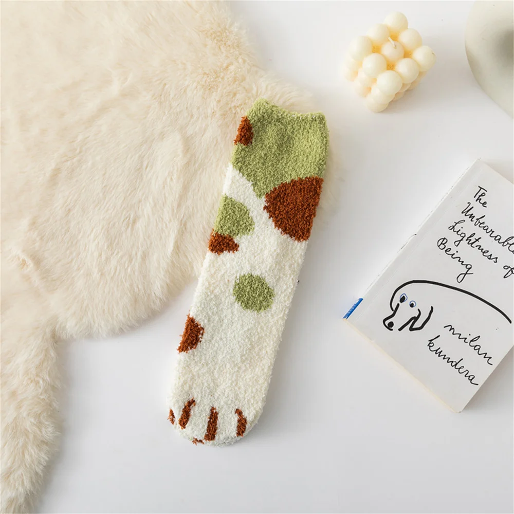 

Носки с когтями - тематические носки Носки из кораллового флиса для домашней одежды для занятий в помещении Зимняя мода