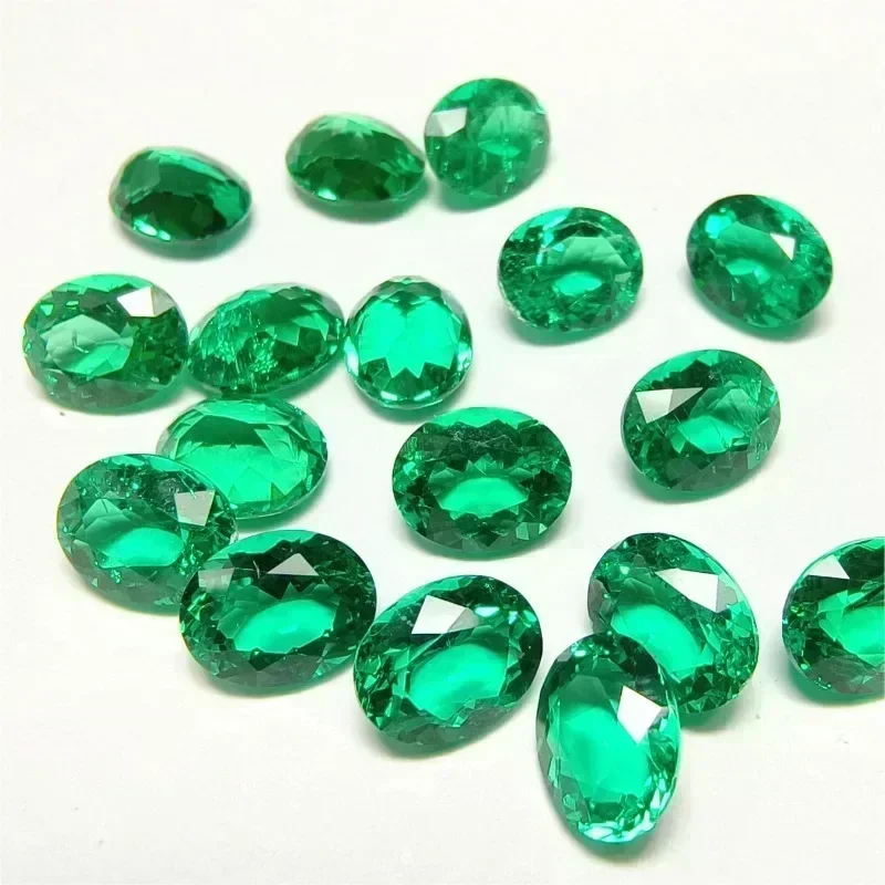 

Lab Grown Oval Shape Columbian Emerald Green Gemstone For Diy Jewel Pendant Bracelet Making Material Selectable AGL Certificate