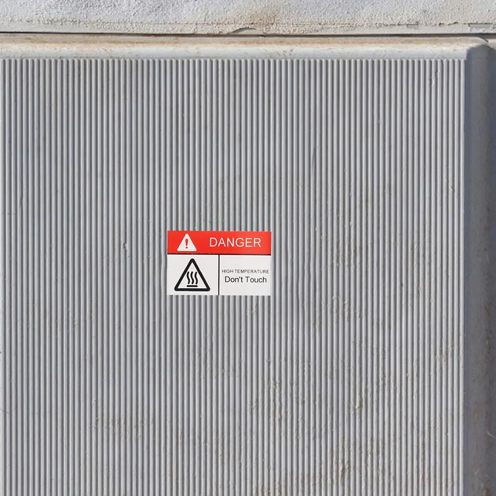 4Pcs High Temperature Warning Sign Labels Hot Surface Stickers Caution Mechanical Safety Heat Label Scald Danger Sticker