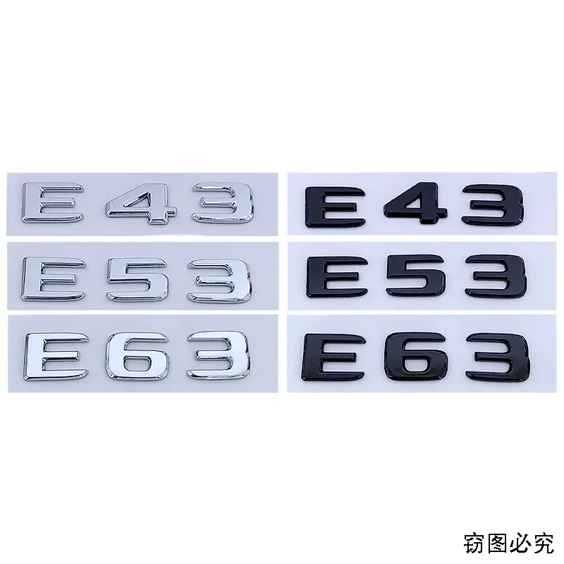 

ABS Modified Car Side Sticker Fender Emblem Badge Tail Trunk Decals for Mercedes Benz E43 E53 E63 Letters Styling Accessories