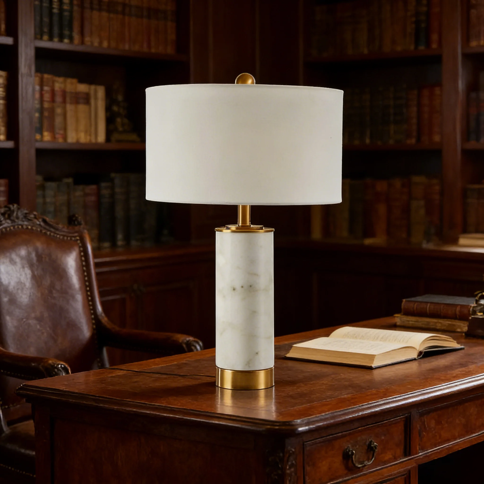 

Modern minimalist and creative marble table lamp, American style, suitable for hotel bedrooms, living rooms, desks, bedside tabl