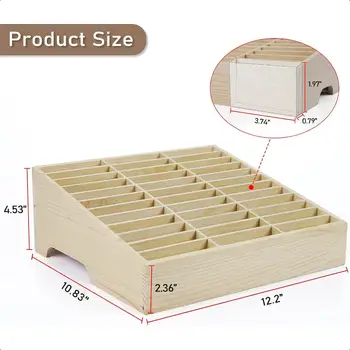 36Grid Dřevěný držák na mobilní telefon Stolní organizér Úložný box pro učebnu Kancelář 36Grid 10 nejlepší prodej dřevěný držák na mobilní telefon - №5
