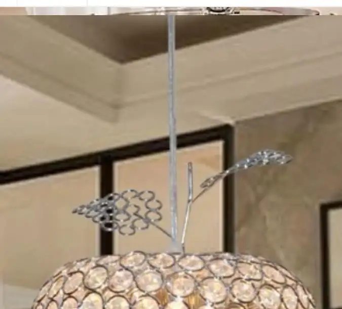 Apple Stainless Steel Modern Led Crystal Bedroom Lamp Luster Restaurant Pendant Lamps