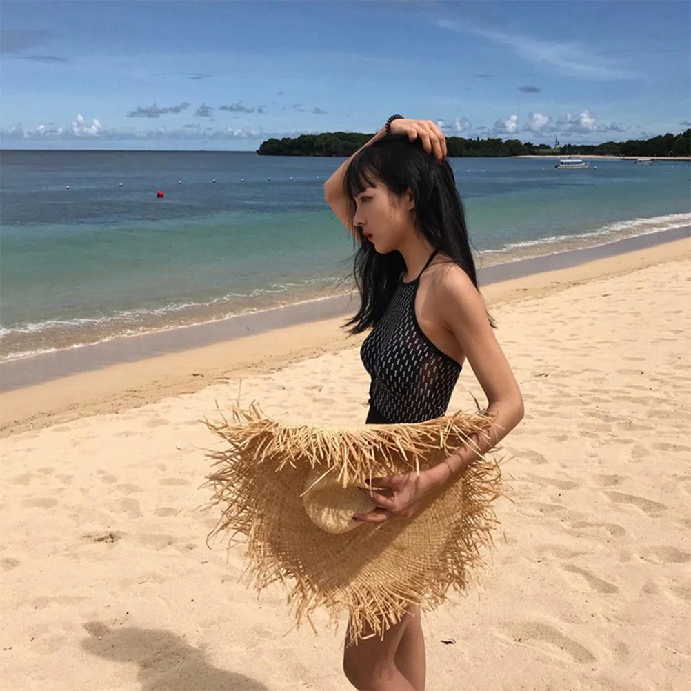 

1Pcs Trendy Straw Sun Hat Summer Visor Uv Protection Beach Cap for Outdoor Travel and Daily Wear Yellow Sun Hat