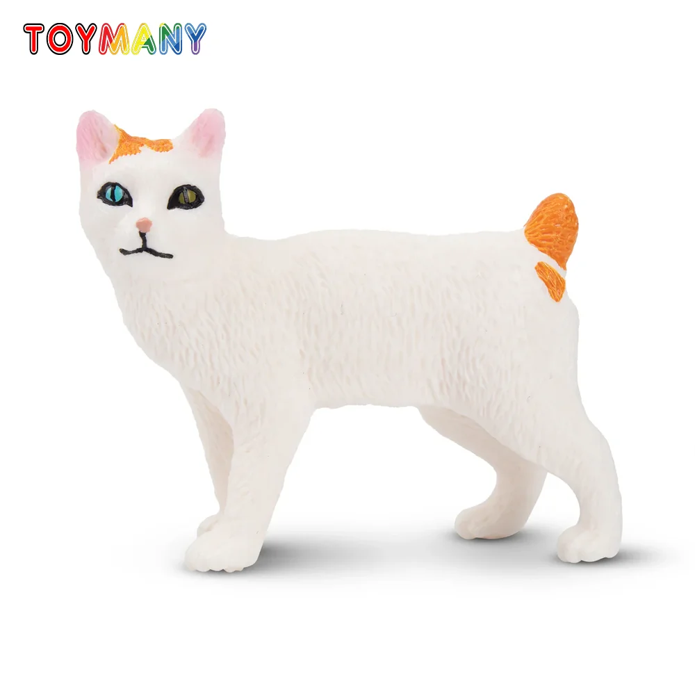

Toymany Simulation Strolling Japanese Bobtail Cat Pet Animal Model Toy Mini Figures Dolls Action Figurines Toys Children Gift