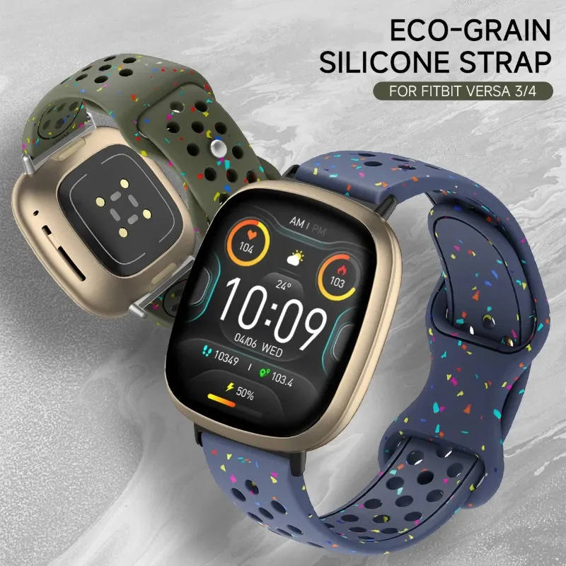 حزام سيليكون لـ Fitbit فيرسا 4/3 حزام رياضي مرن لـ Versa 2/1 لون الحلوى صديق للبيئة سوار ملحقات الساعة الذكية #4