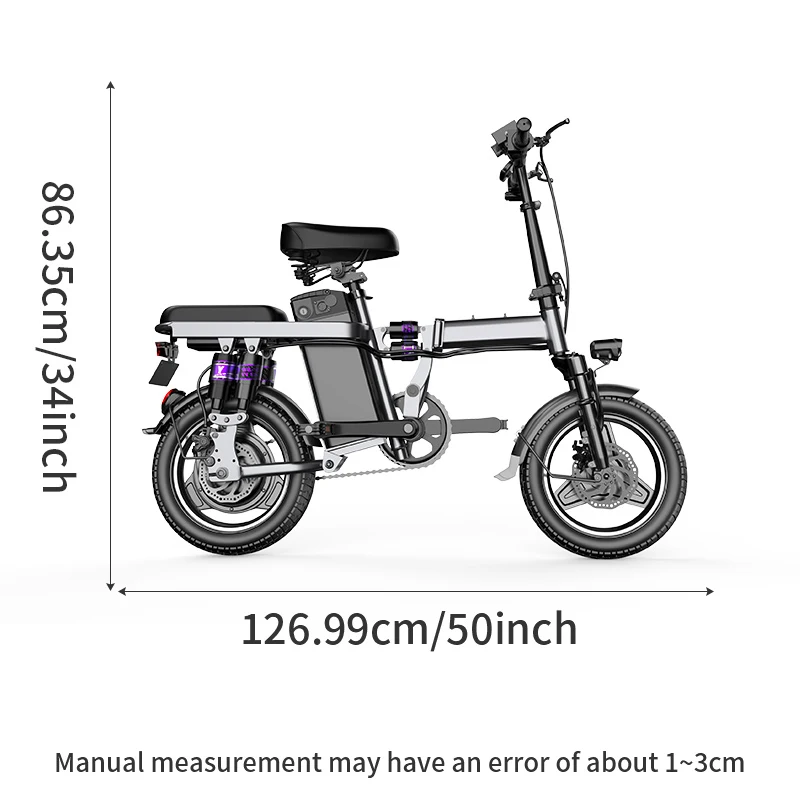 Ebikes Bicycle For Adults Urban Commuter 20MPH Fast Foldable Electric Bicycles With Passenger Seat 500W Powerful Ebike Bicycle