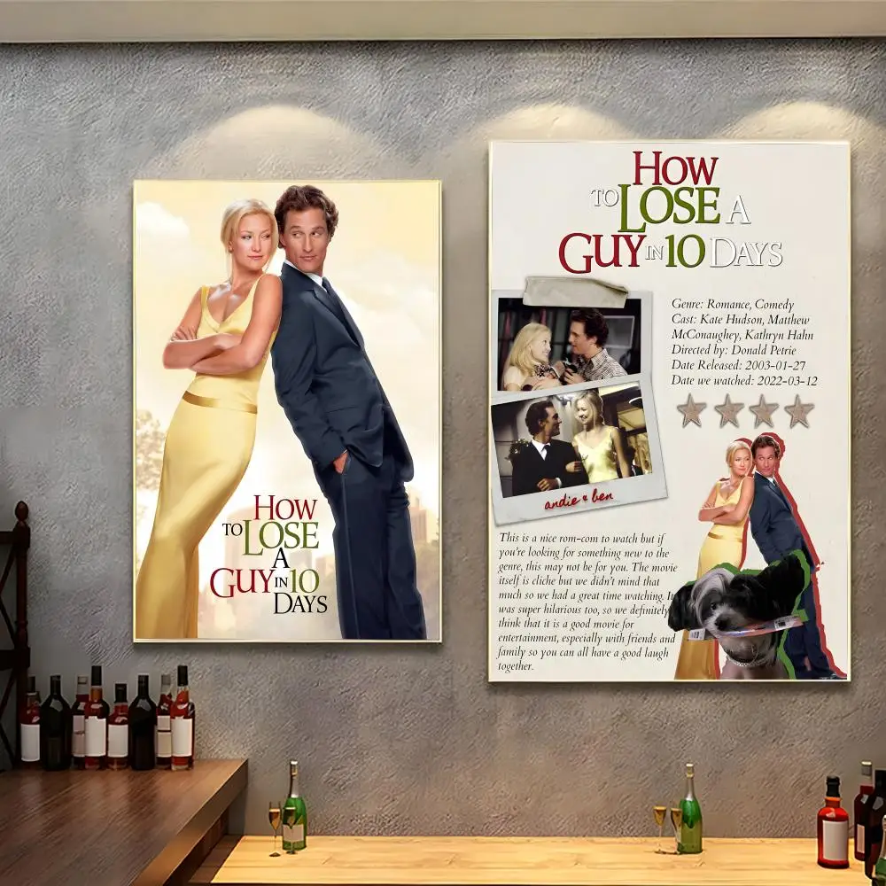 Romantic comedy movie How to Lose a Guy in 10 Days Poster Peel And Stick Indoor Bedroom Wall Decor Aesthetic Gift