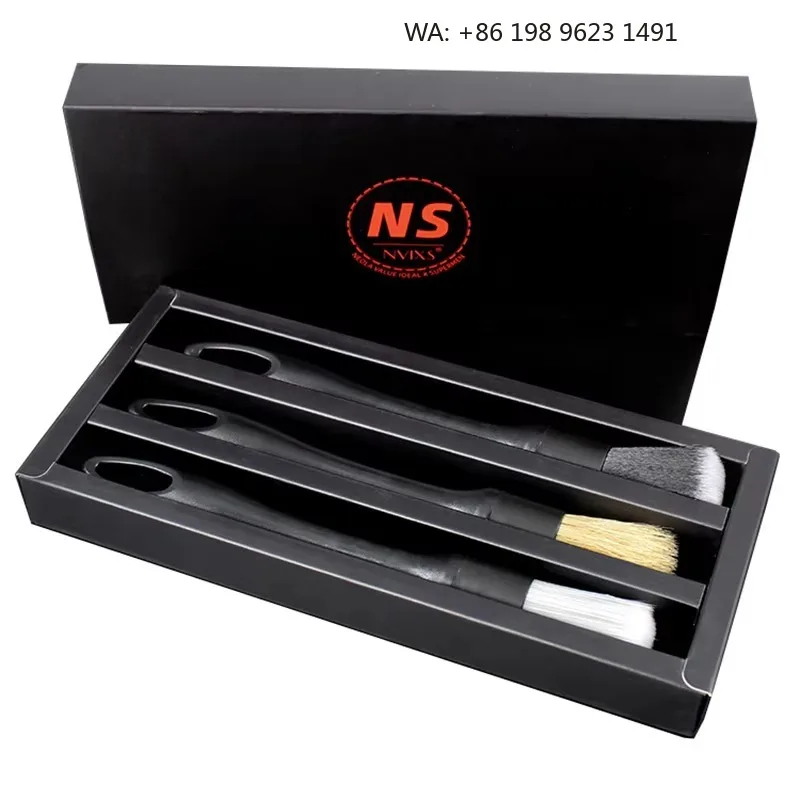 High Quality 3pcs Car Clean Brushes Car Washing Inner Brush Kits  Car Detail Cleaning Brush Set