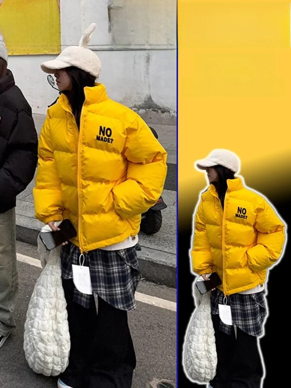 

plus Size Casual Loose Fit Cotton Jaet Women's Thiened Warm Bread Sle Stand Collar Winter New Arrival Korean Version