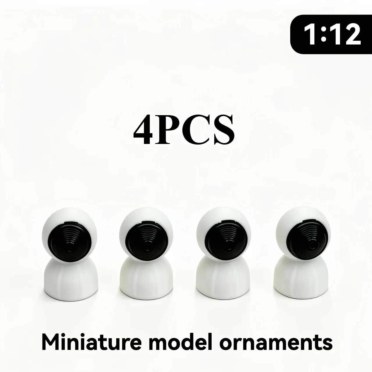 4 Pack 1:12 Scale Mini Security Camera Model, Dollhouse Desktop Model, Mini Photography Prop, Mini Tech Gadgets, No Power Needed