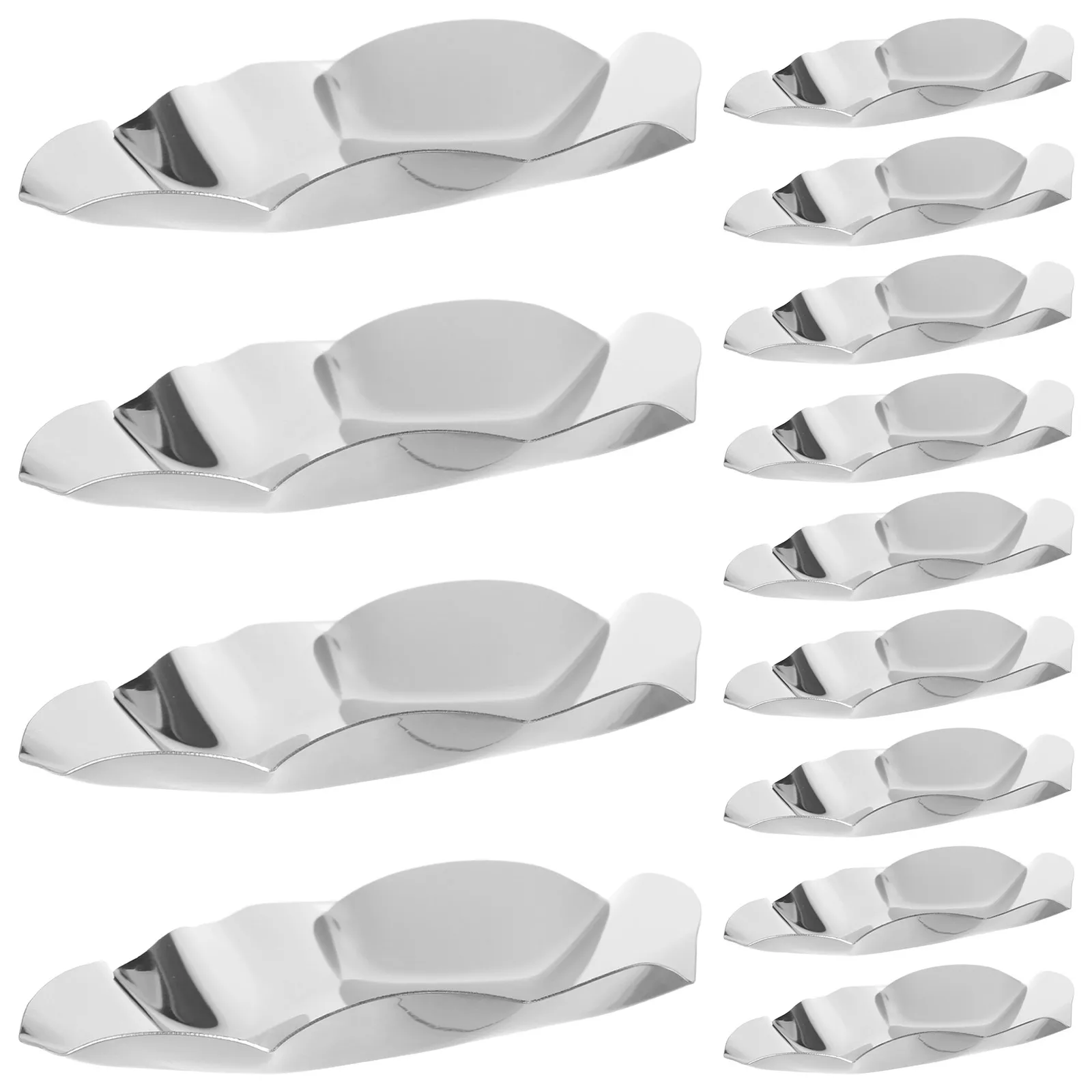 20Pcs Stainless Steel Oyster Shell Tray for Grilling Baking Steaming Shellfish Seafood Bbq Appetizer Platter Reusable Flavor