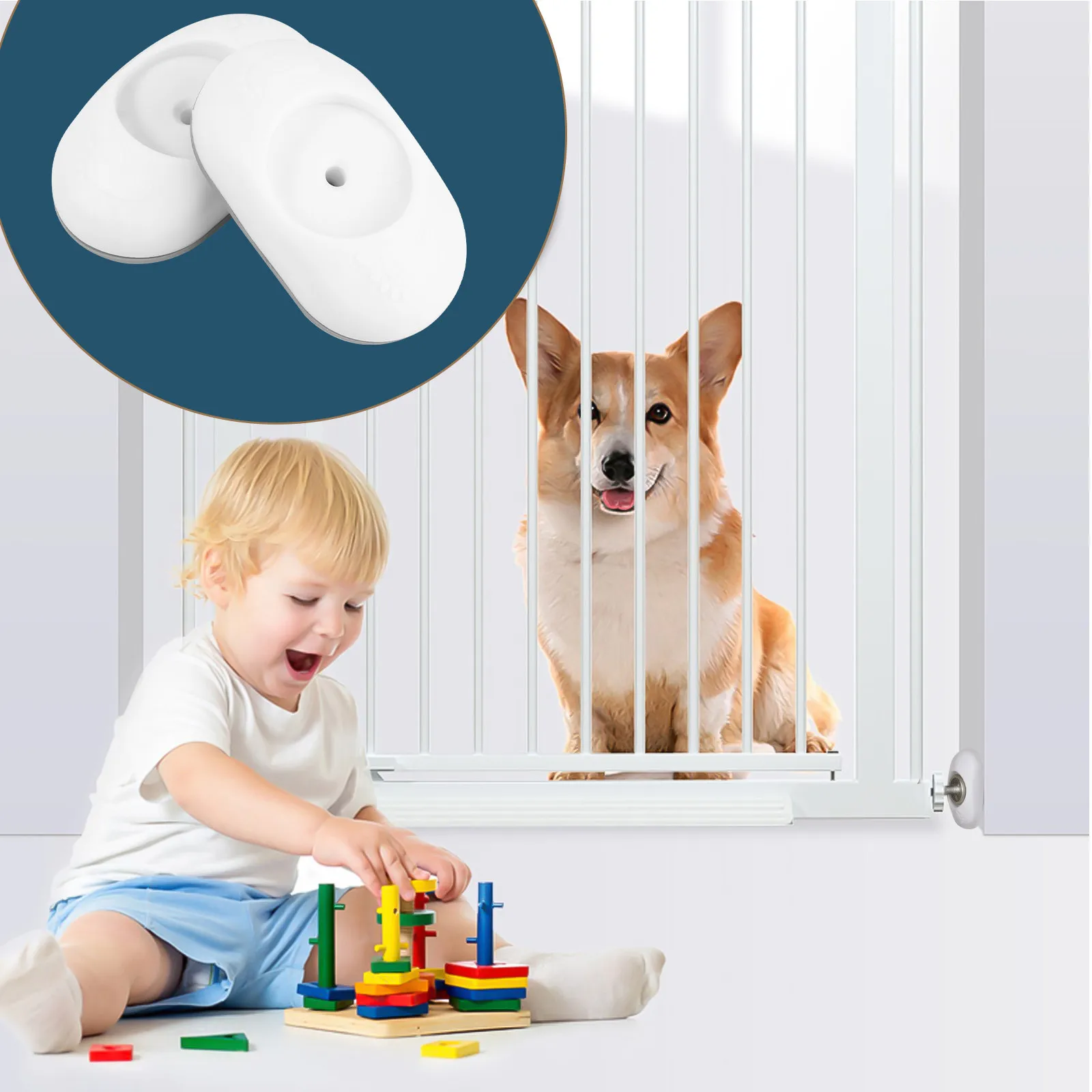 

2Pcs Door Fence Wall Protectors Children Safety Fixators Pet Fence Protective Accessories Reliable Fixing Guard Compact Non Slip