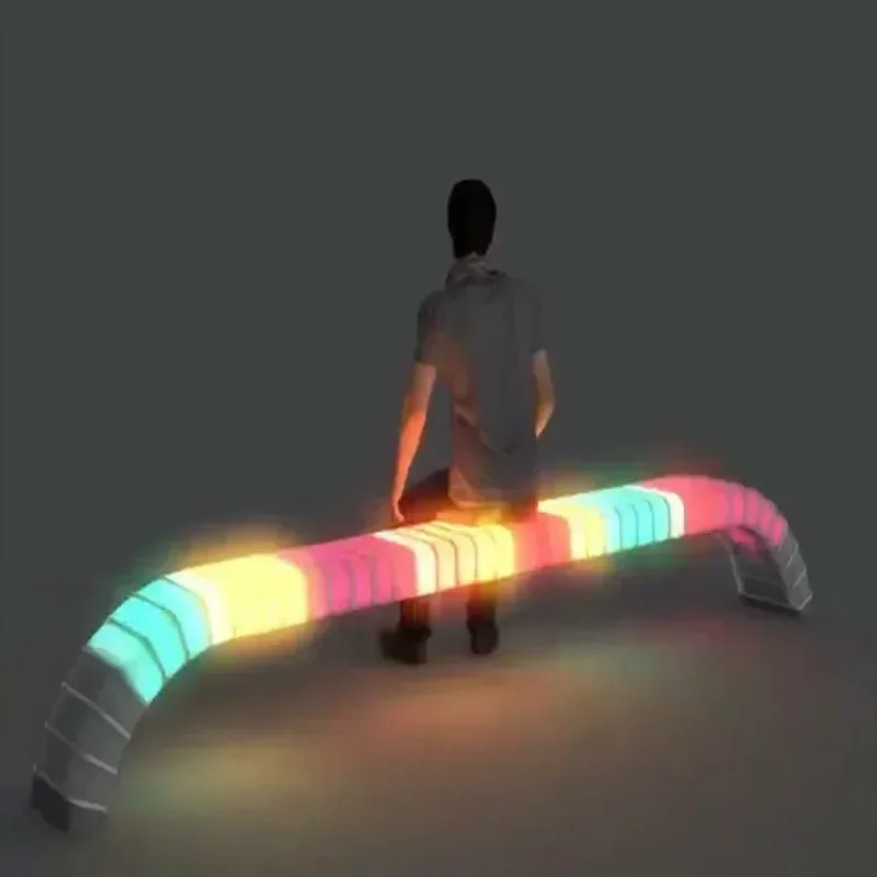 factory price Luminous Lounge Chair Touch Sensory Park Bench  RGB Night Lamp Decorative Patio Seatscheap And Fine