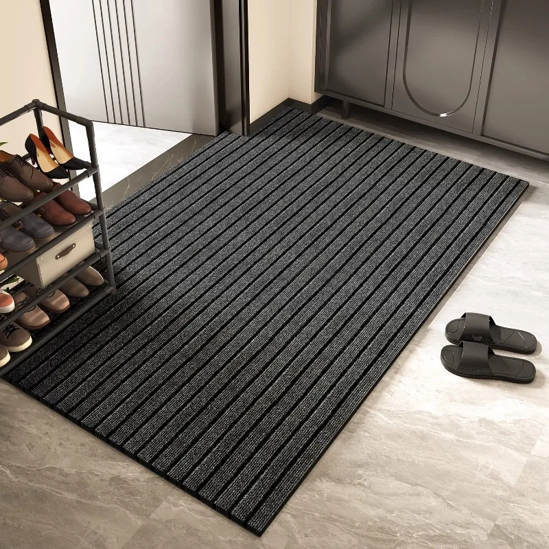 

Premium Entrance Doormat Luxury Front Door Rug Dirt Resistant Mat Washable Striped Carpet Non-Slip Floor Mat Home Decor