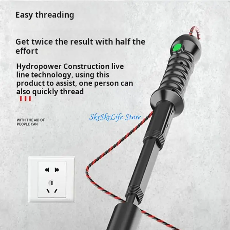 

E65E Professional Electrician Line Pulling Tool ABS Plastic 25 6 Unit Black For DIY Projects