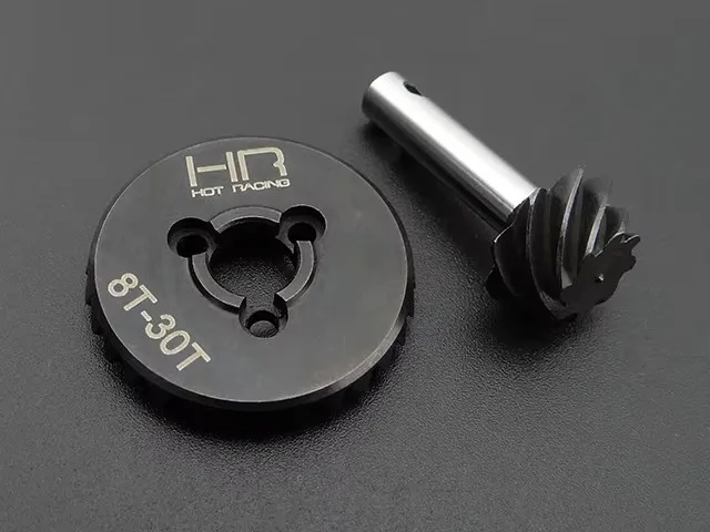 Hot Racing 30T/8T 28T/8T HD 0.9 Module High Pinion Bevel Gear Set for AXIAL SCX10 II 90046 90047