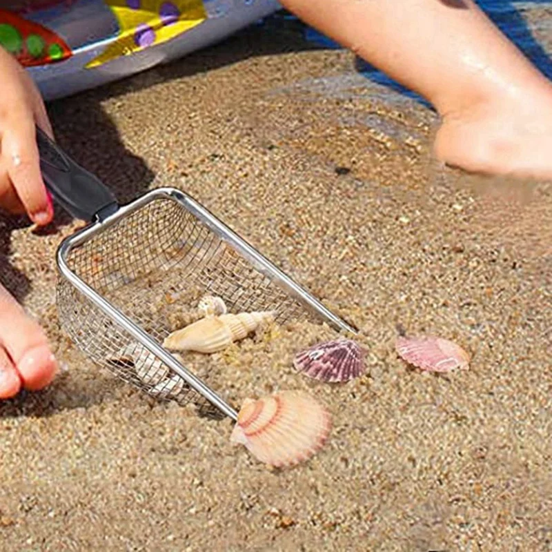 Cuchara de filtro de arena para recoger conchas, filtro de arena para niños, tamiz de conchas, Dipper