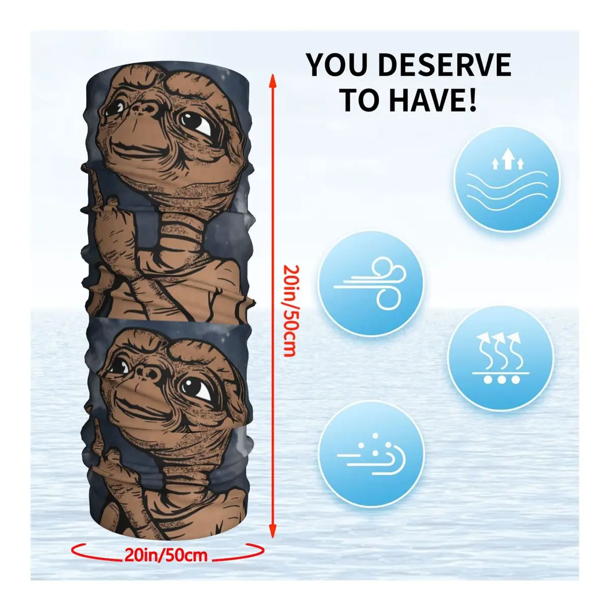 Cute Cartoon Alien Scarf Neckerchief Neck Face Mask Polyester