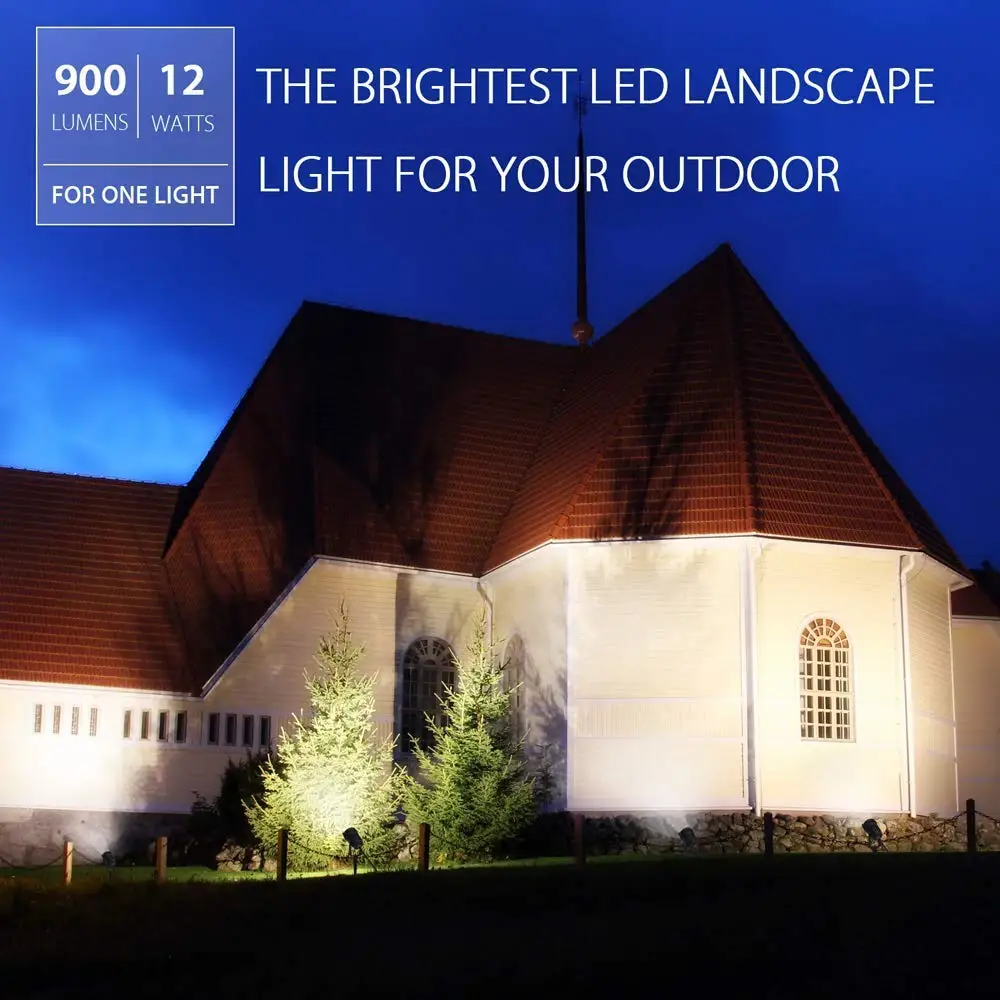 Warm White LED Refletores ao ar livre, lâmpada de rua impermeável, luzes de jardim para quintal, gramado, paisagem luz, COB, 3000K, 12W, 220V, 110V, 1pc