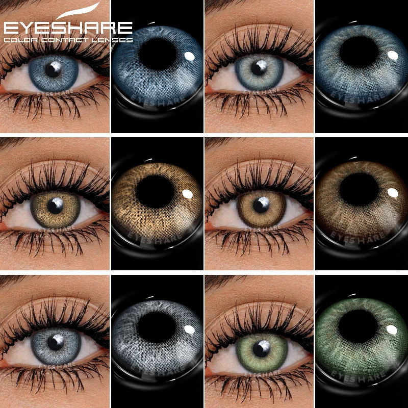 EYESHARE 1pair Colored Contact Lenses for Eyes Blue Eye Lenses Gray Eye Pupils Brown Eye Contacts Cosmetics Green Lenses Yearly