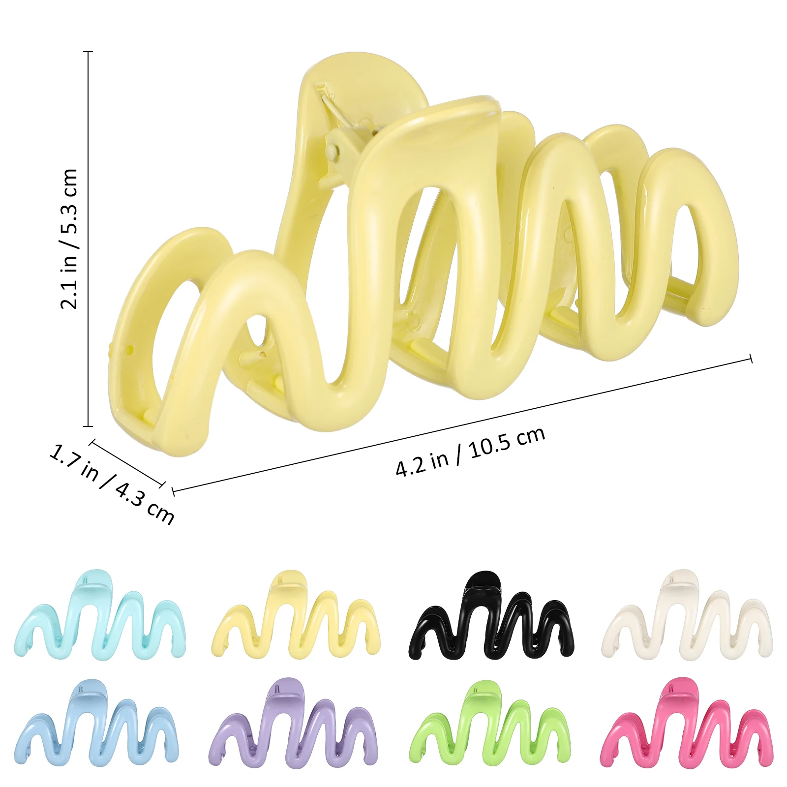 

8 pcs Claw For Women Wavy Clips Thick Long Firm Grip Lightweight Durable Styling Accessories Unique Design Hair Claw Clips For