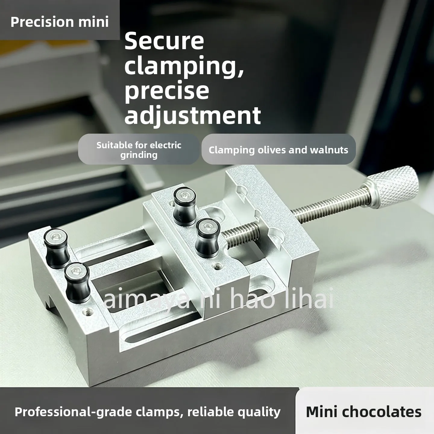 Miniature Precision Mini Table Vise Table Vise Flat Vise Clamp Olive Walnut Electric Grinding Clamp Bed