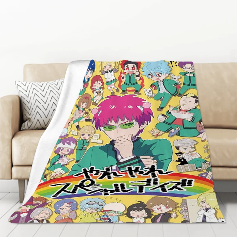 

The Disastrous Life of Saiki K Blanket Sofa Blankets and Bedspreads Double Bed Comforter Winter Bedspread Knee Warm Baby Camping