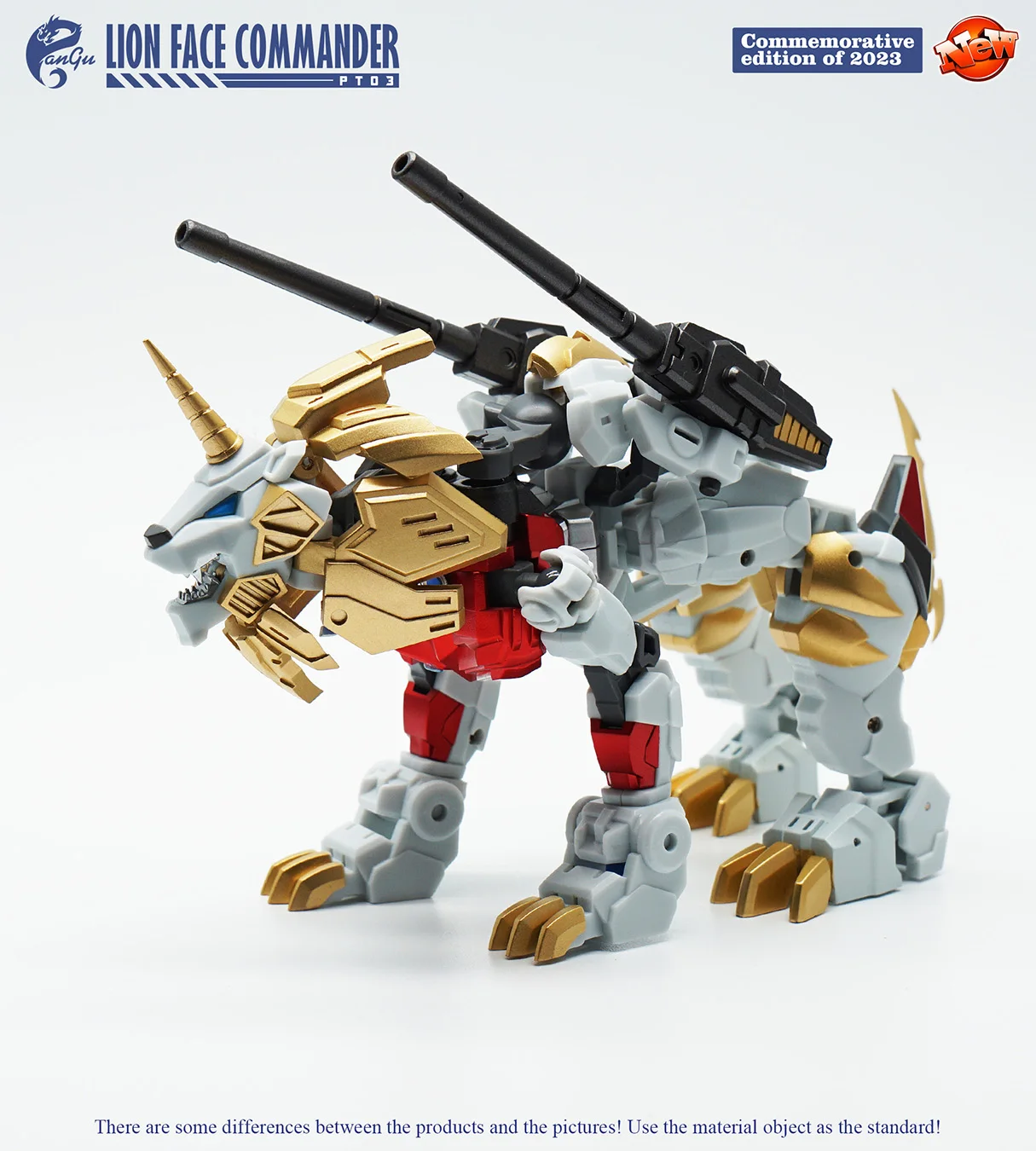 Na Stanie Transformacja PANGU Toys PT-03 PT03 LION FACE COMMANDER Lew z Pistoletem Nuclera, Figurka Akcji, Model Zabawka, Prezent
