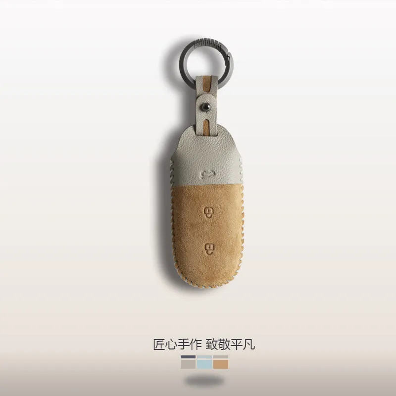 For Li Xiang L7 L8 L9 L6 Leather Alcantara Car Key Bag Case Key Cover Key Chains Car Accessories