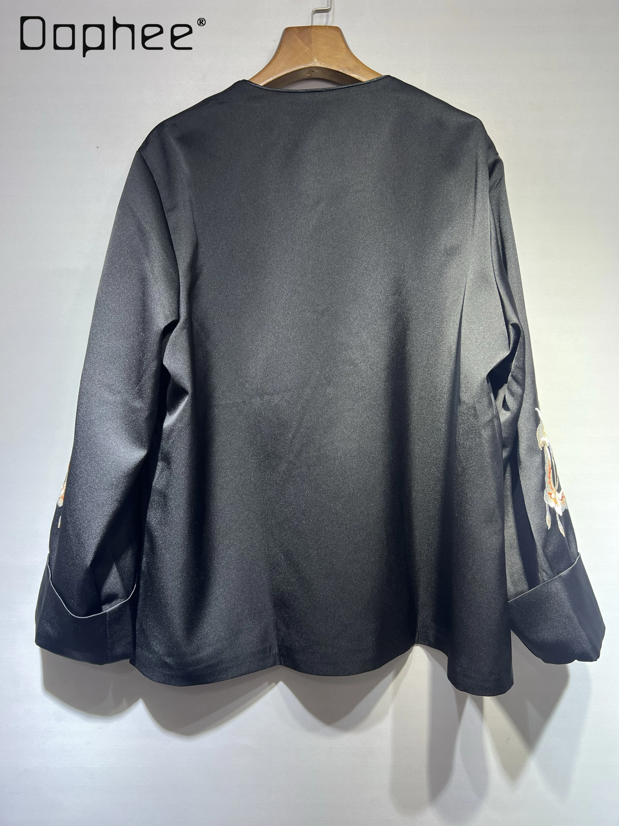 New Chinese Style Heavy Industry Embroidery Button Coat Women 2025 Autumn New High-end Temperament Loose Casual Top Tide