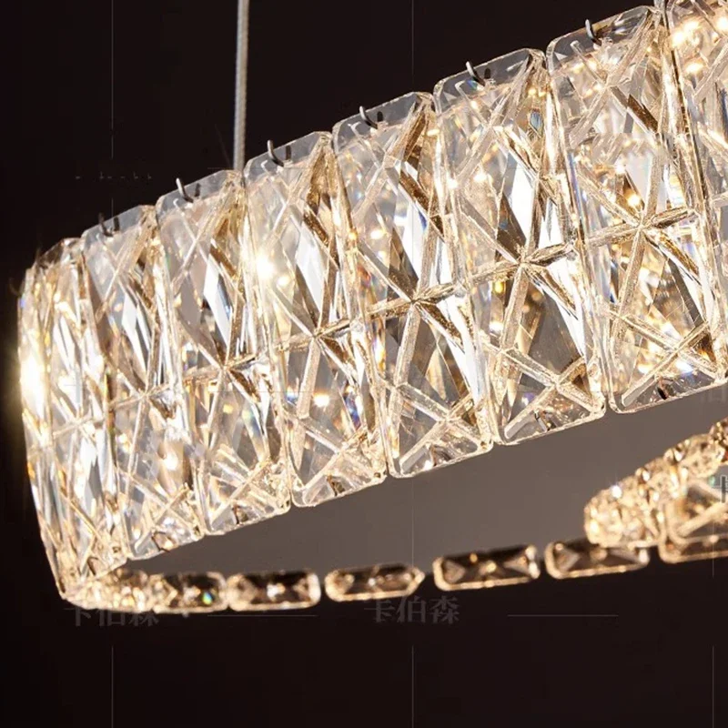 Nordic Minimalist Decor Acrylic Geometric Ring Led Chandelier Bedroom Kitchen Dining Table Living Room Pendant Lamp Design