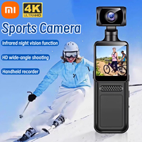 Xiaomi 4K HD Handheld Pocket Camera 180 ° Rotating Mini Portable Camera Wearable Night Vision Outdoor Sports Camera 2025 New