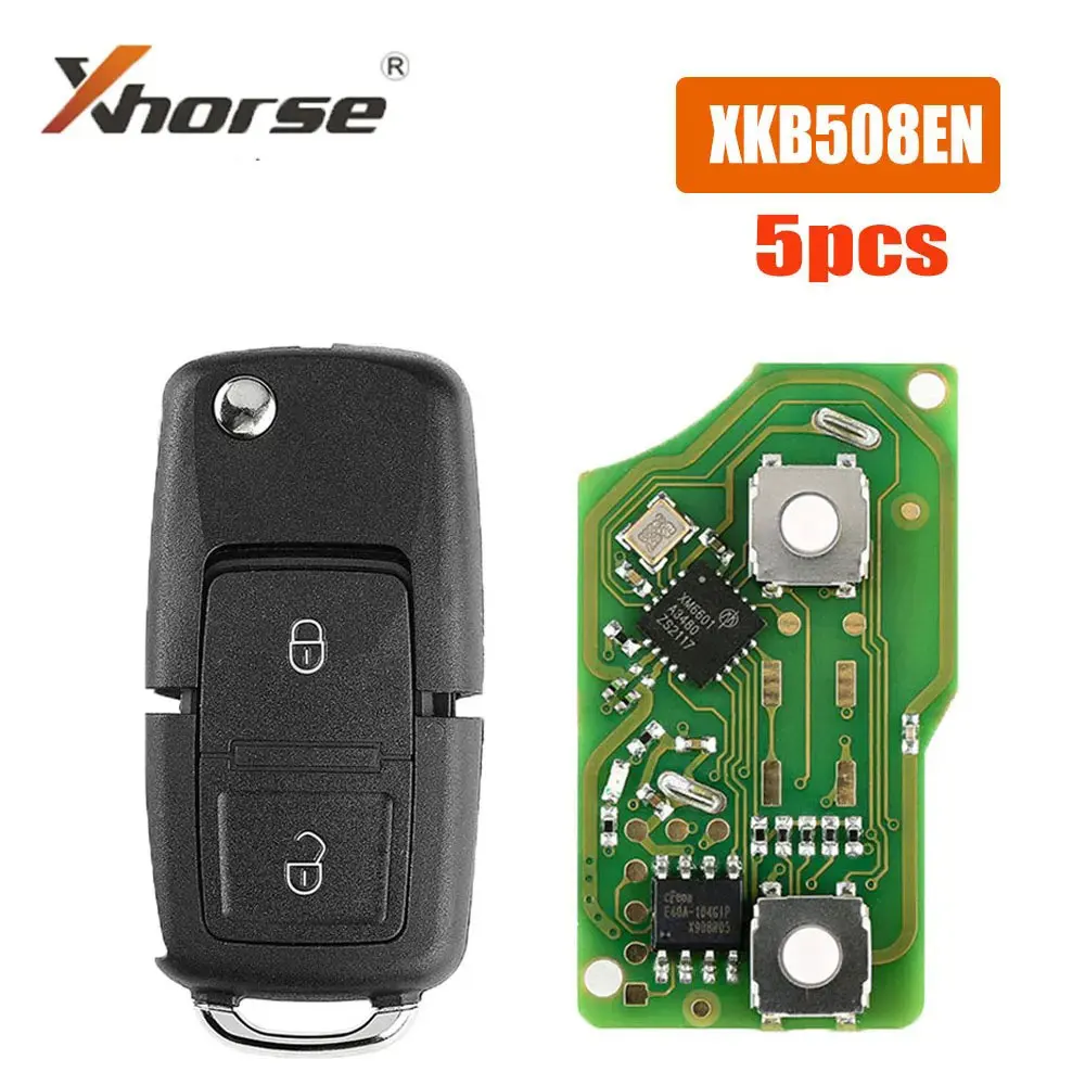 

5PCS Xhose XKB508EN Universal Wire Remote Key B5 Style 2 Buttons Car Key for VVDI Key Tool VVDI2 Car Remote Key English Version