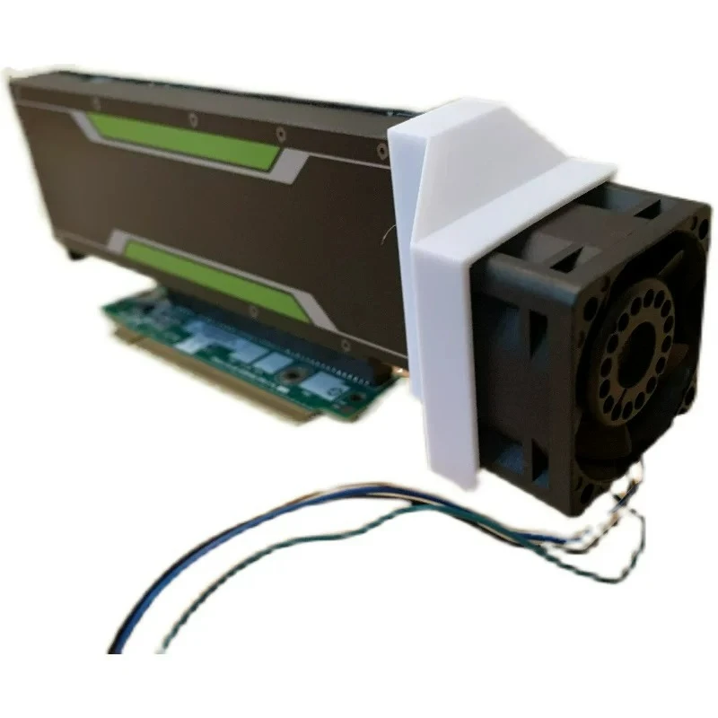 New for NVIDIA  for Tesla P4 M4 T4, Complete Cooling Mod Kit with 4CM High-Speed Fan  Total length of fan with bracket: 21 CM