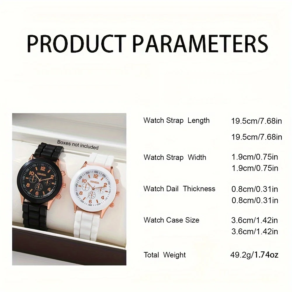 4 Piece Fashionable Multifunctional Creative Personalized Couple Silicone Watch Quartz Watch With Bracelet Combination Set