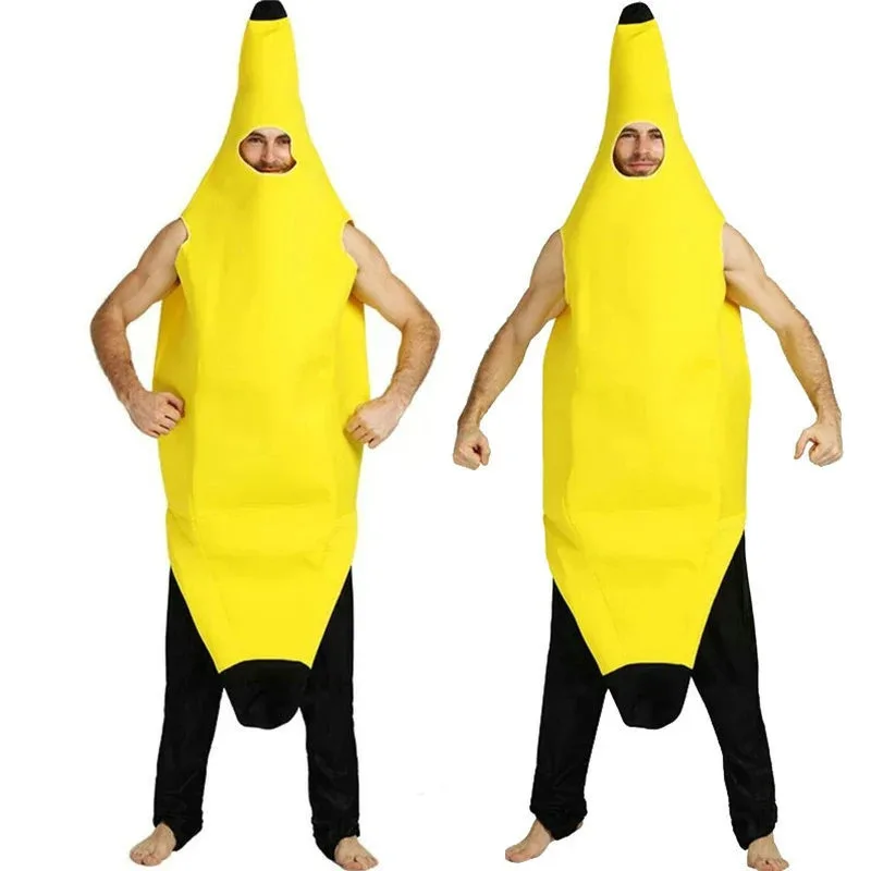 

2025 New Adult Unisex Funny Banana Yellow Costume Light Halloween Carnival Party Cosplay Fruit Fancy Festival Dance Clothing ★☆★