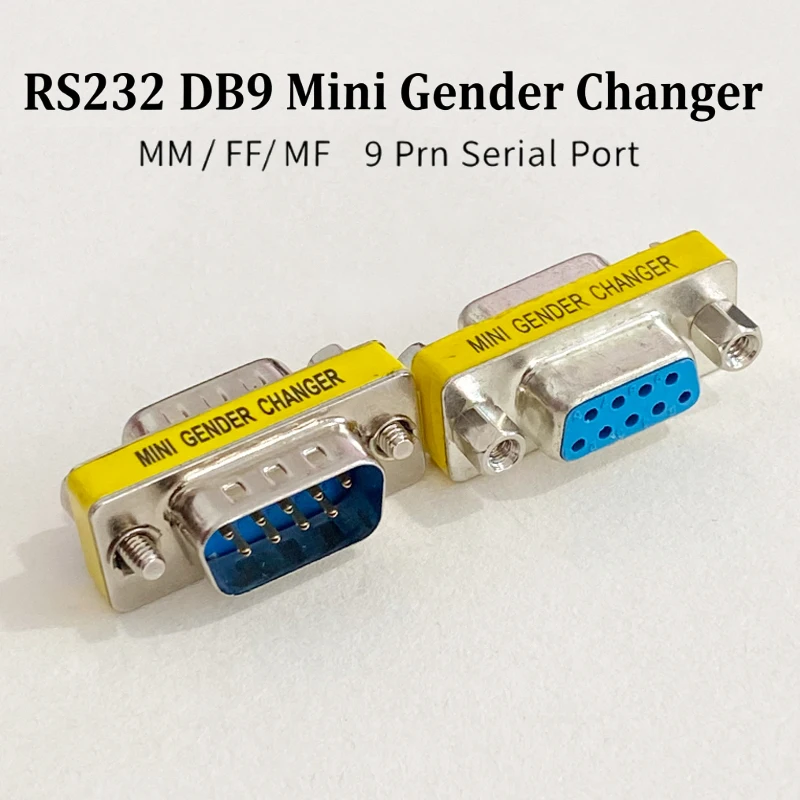 1 Stück DB9-Pin VGA Buchse-zu-Buchse/Stecker-zu-Stecker/Buchse RS232 Serieller Port COM-Stecker Mini-Gender-Changer-Adapter Nullmodem – Detail 8