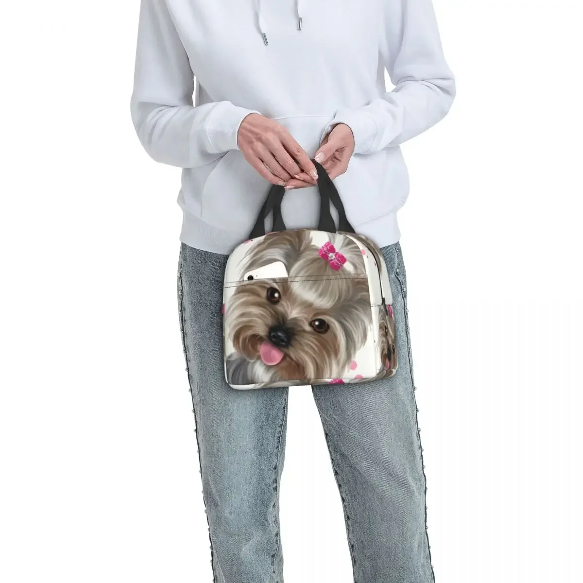 Yorkshire Terrier Dog Insulated Lunch Bag for Women Waterproof Puppy Yorkie Thermal Cooler Lunch Tote Office Work School