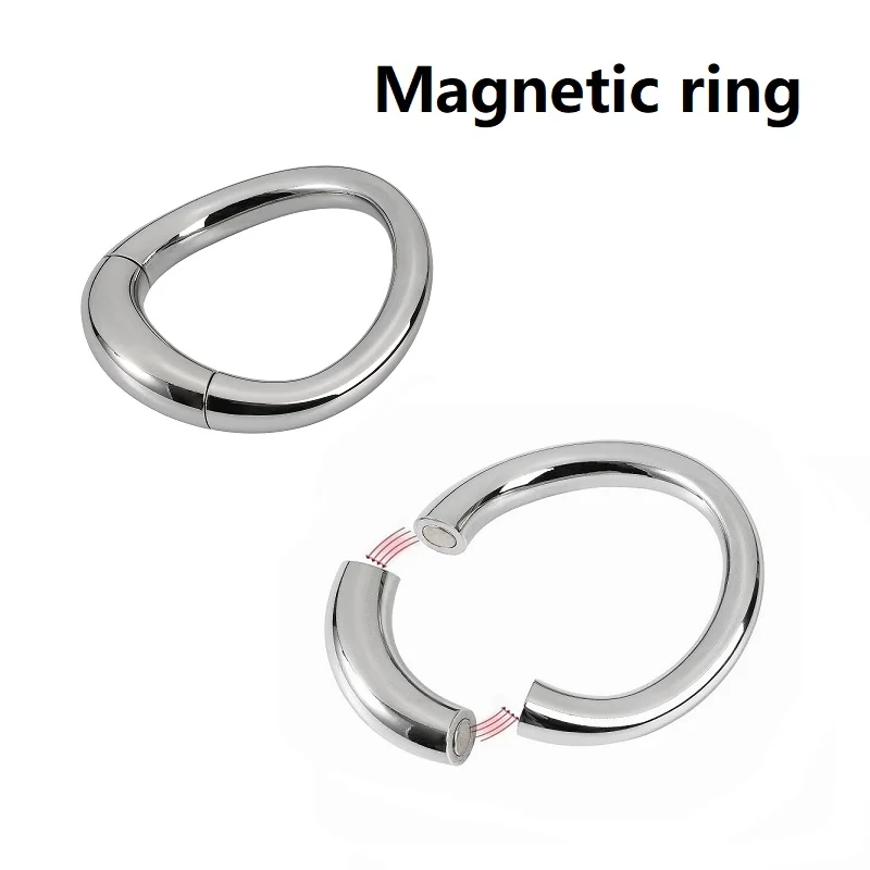 Magnetic bondage lock cock Ring Heavy male metal Ball Scrotum Stretcher Delay ejaculation BDSM Sex Toy men