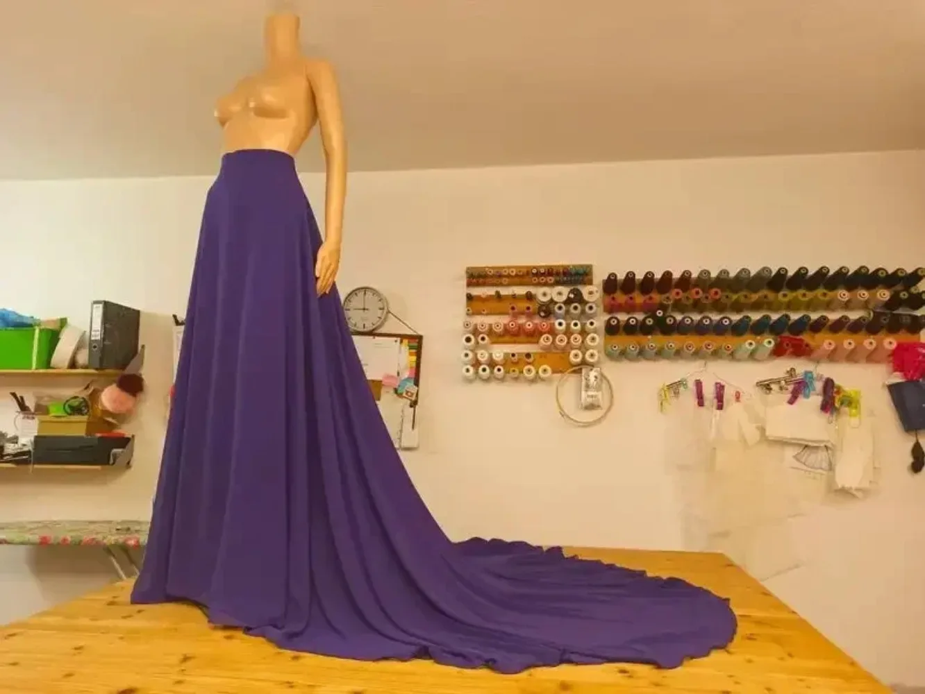 

Длинный шифоновый рок со шлейфом, свадебный рок, платье подружки невесты нестандартного размера