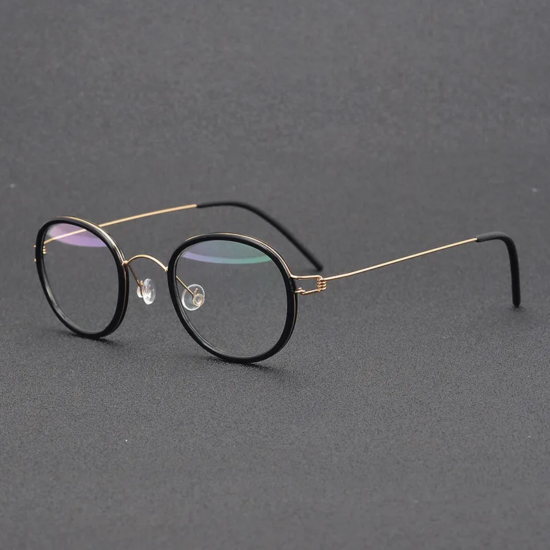 Denmark Designer Titanium Glasses Frame Men Women Screwless Ultralight Eyewear Oval Round Optical Eyeglasses Handmade Small Face image 4