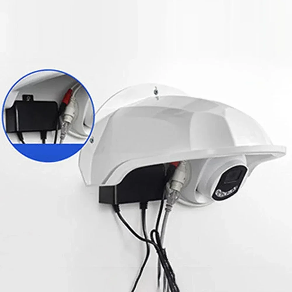 White Outdoor Security Camera Protective Housing Shield Sun Rain Dust Cover Waterproof Sticker Security Camera Cover CCTV Access