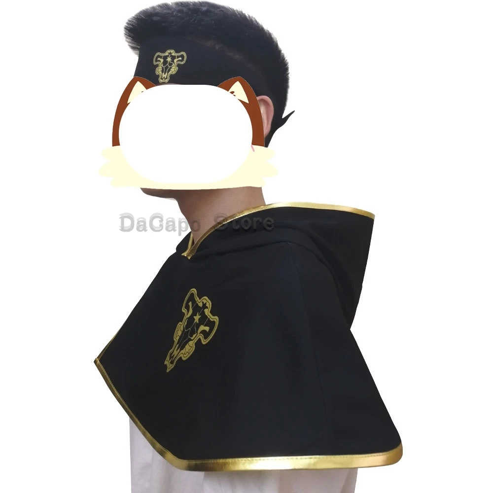 Anime Clover Asta Yuno Cosplay Grinbellor Wig Cloak Black Bull Shawl Headband Cosplay Costume Man Top Cloak Halloween Costumes