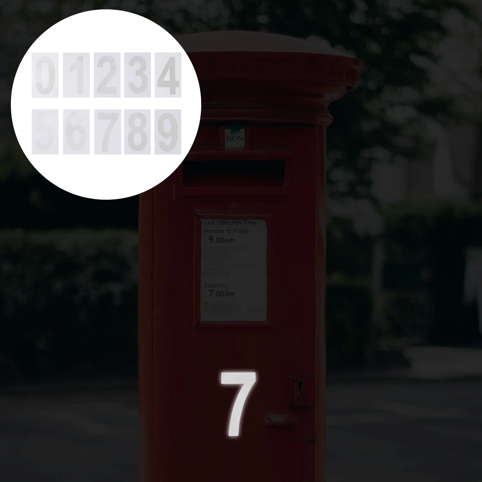 

5Sets Reflective Mailbox Number Decals Waterproof Self-Adhesive Address Stickers for Outdoor Mailbox Numbers Easy Install