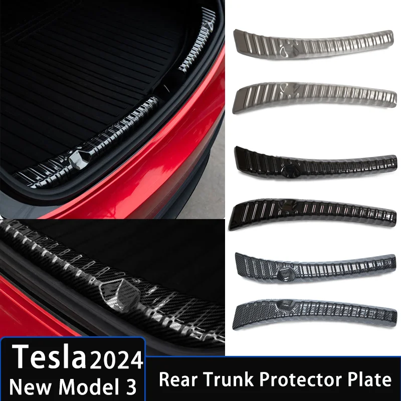 

Stainless Steel Rear Trunk Inner Guard Plate for Tesla New Model 3 Highland 2024 Car Rear Trunk Protector Guard Car Accessories