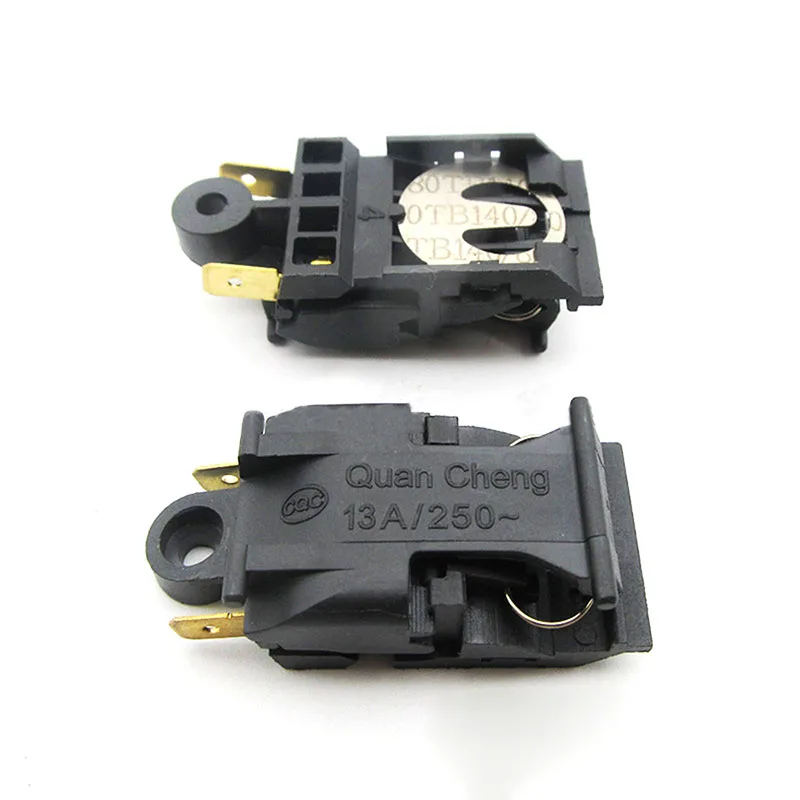 （Summer6）2 Pcs Black 13A/16A 250V Switch Electric Kettle Thermostat Switch Steam Medium Kitchen Parts Accessories